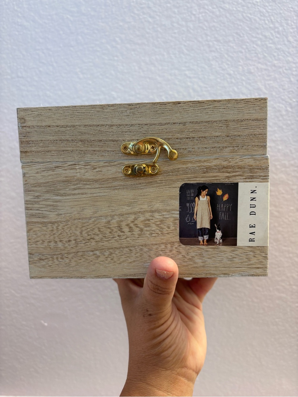 Rae Dunn GIVE THANKS Wood Recipe Box or trinket box - Picture 3 of 9
